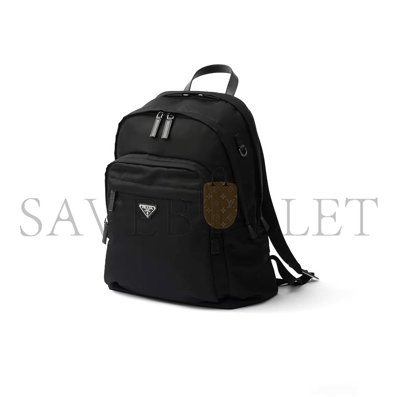 Pra*a re-nylon and saffiano leather backpack 2vz048 (43.5*31*20cm)